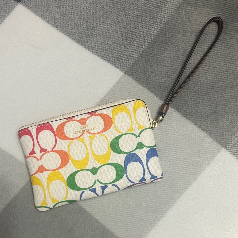 Coach Rainbow Signature Wristlet